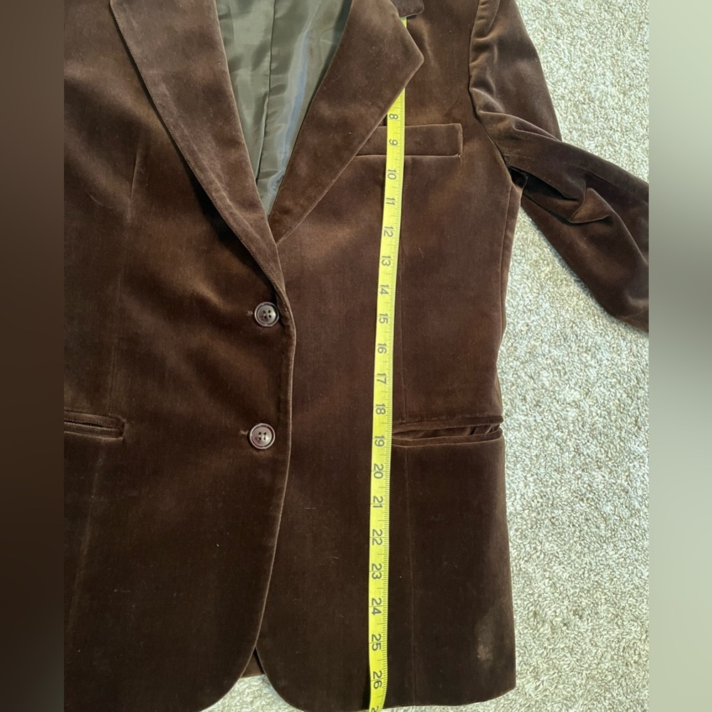 Vintage Velvet CASUAL CORNER Chocolate Brown Blazer - Picture 10 of 16